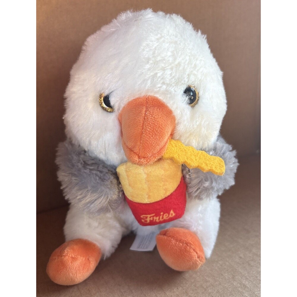 Belly Buddy Seagull with French Fry Plush Toy 8.5 inch tall Soft